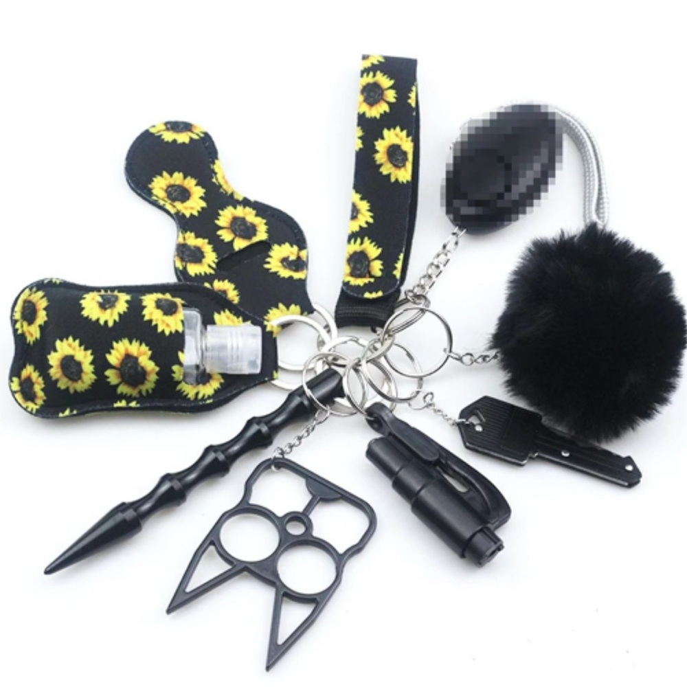 Sunflower Safety Keychain Set